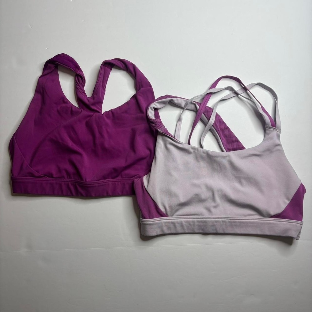 Lot of 2 Athleta Sports Bras Women's Size S Athletic Pink Purple